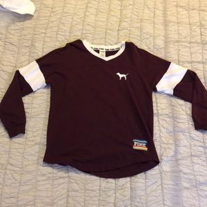 PINK Maroon Long Sleeve Shirt